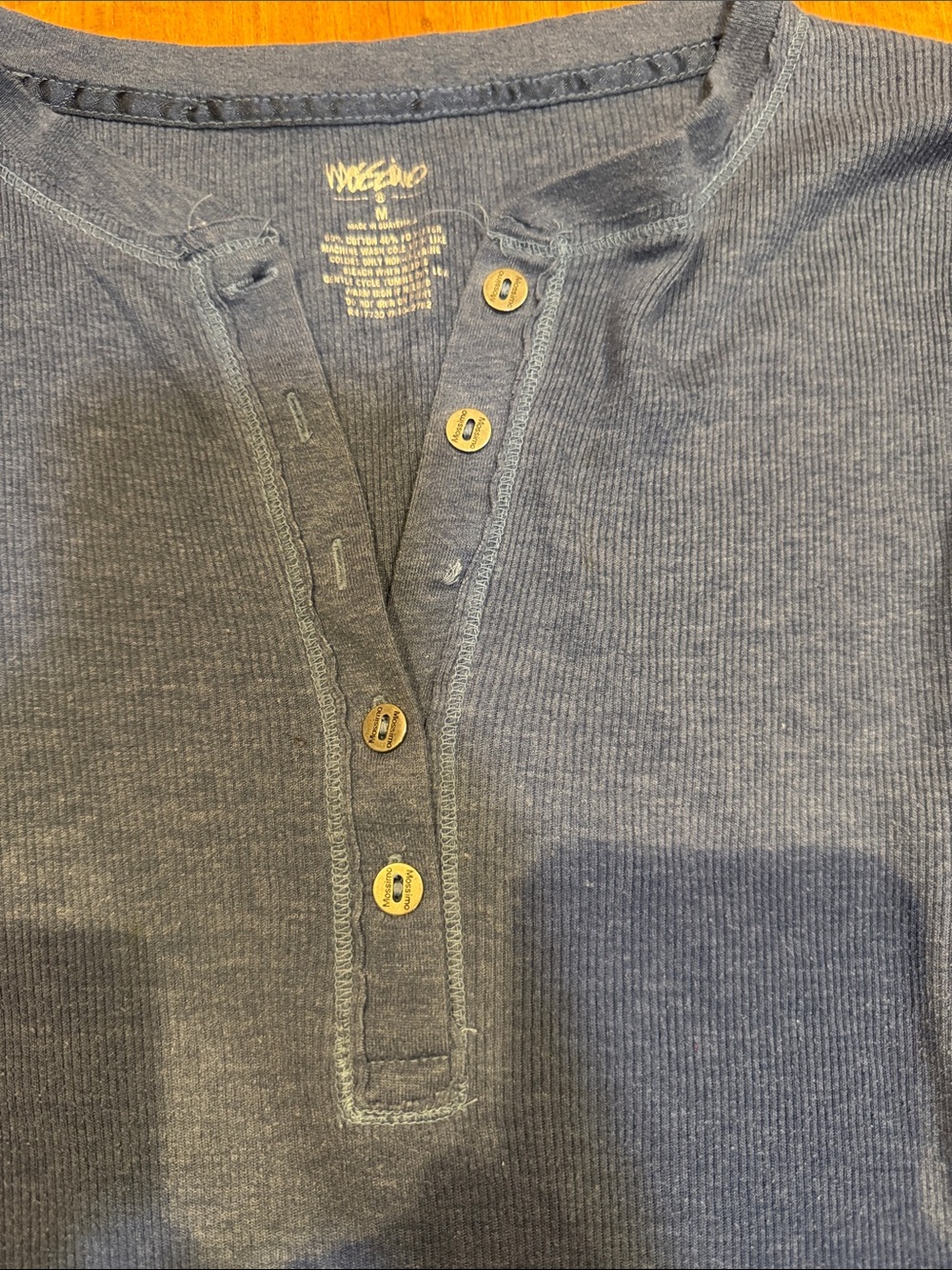 Mossimo Supply Co. Navy Blue Long-Sleeve Henley Tunic - Picture 2 of 4